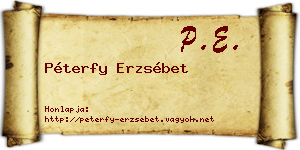 Péterfy Erzsébet névjegykártya