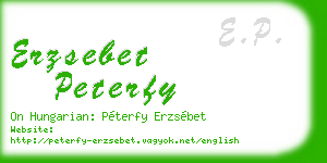 erzsebet peterfy business card