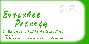 erzsebet peterfy business card